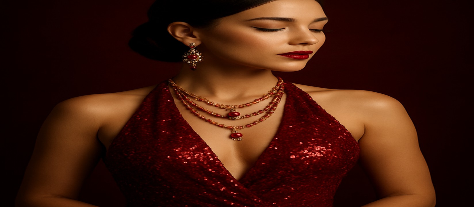 tk33 গেমিং প্ল্যাটফর্মে গেম টেবিলে লাল পোশাক পরা এক নারী উপস্থিত